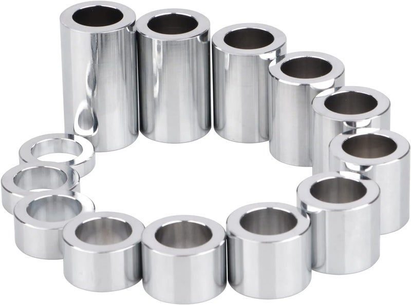 YDLMT 13 Pcs Chrome Universal Wheel Axle Spacer Kit ID 3/4" OD 1 1/8" For Harley Custom Bobbers Choppers Dyna Softail Sportster V-Rod Touring - Image 2